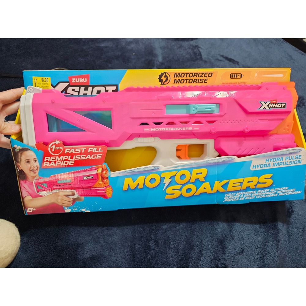 Zuru X-Shot Water Motor Soakers Hydra Pulse Motorized Water Blaster Pink New